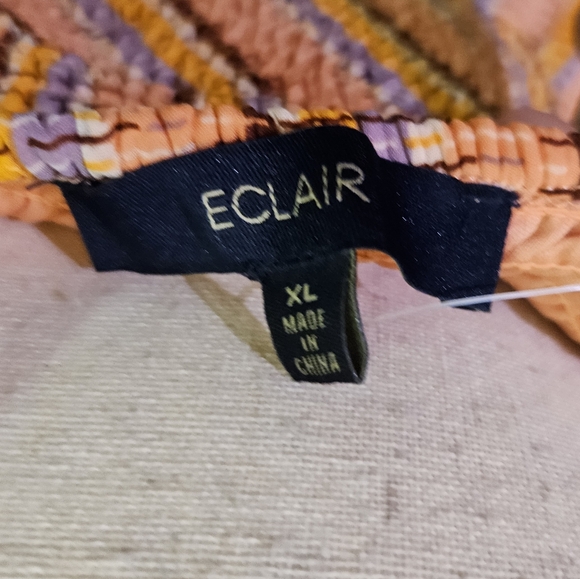 ECLAIR Orange Multi-Color Pattern Halter Sleeveless Midi Dress,X-Large,NWT - Picture 10 of 16